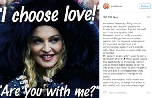 Madonna says White House comments `taken out of context`